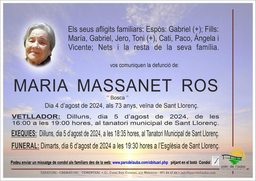 MARIA MASSANET ROS