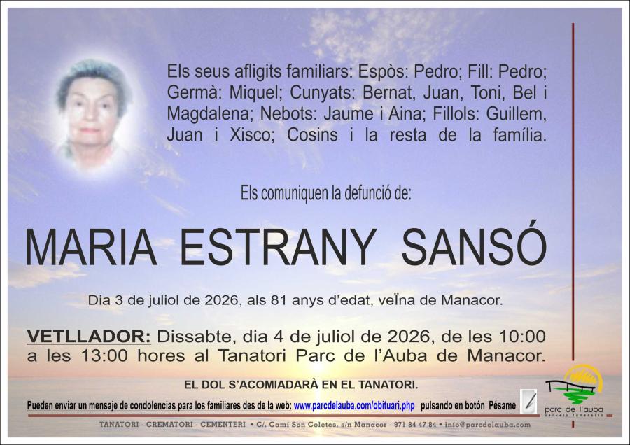 MARIA ESTRANY SANSÓ
