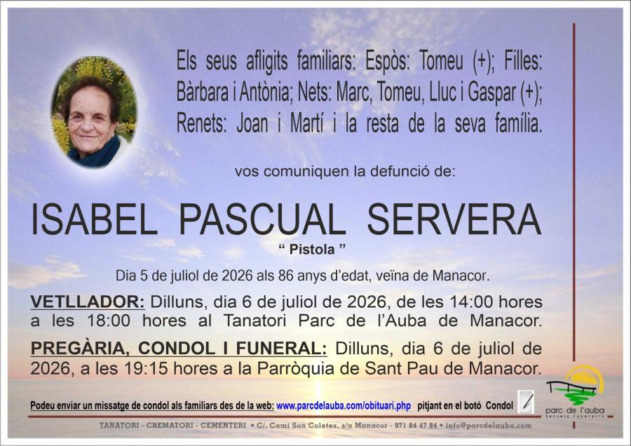 ISABEL PASCUAL SERVERA