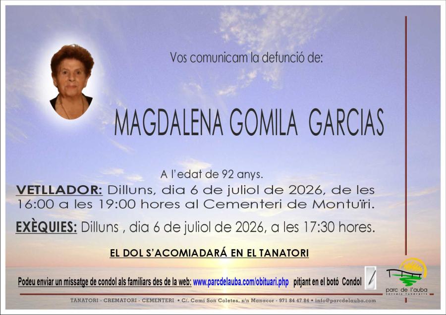 MAGDALENA GOMILA GARCIAS