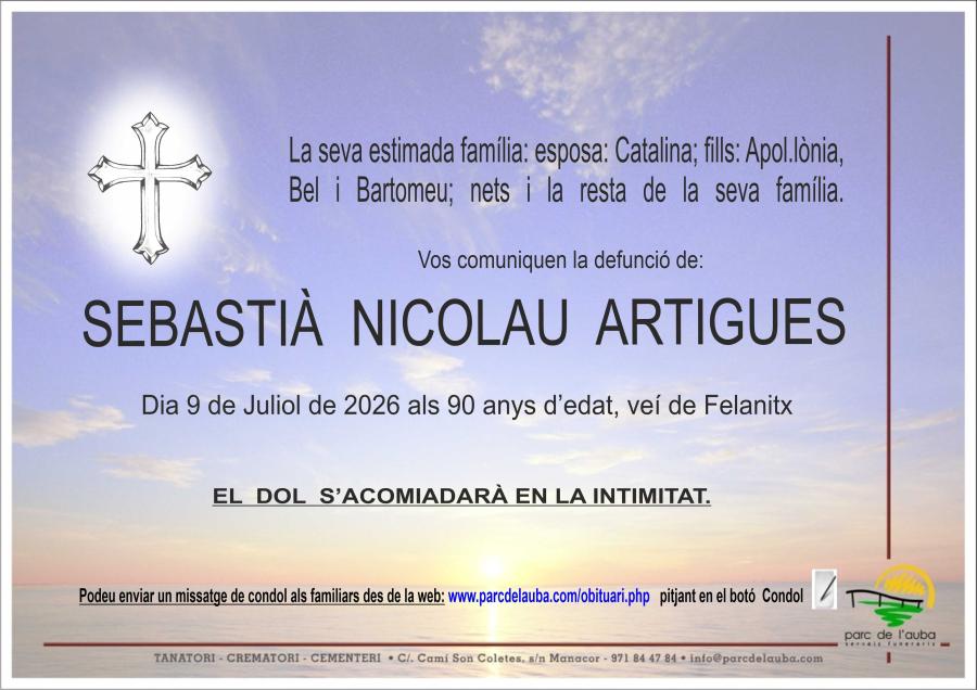 SEBASTIÀ  NICOLAU ARTIGUES