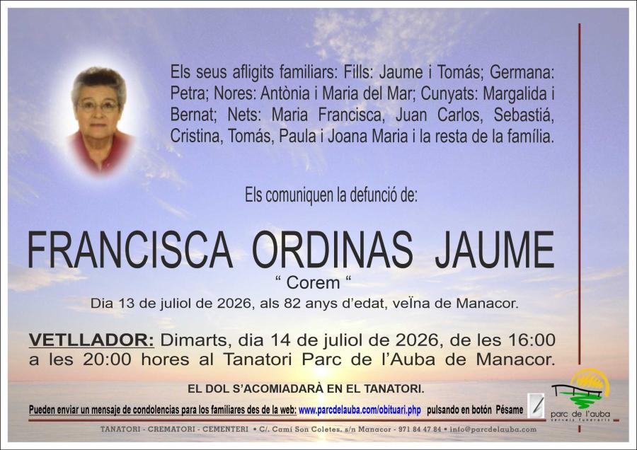 FRANCISCA ORDINAS JAUME