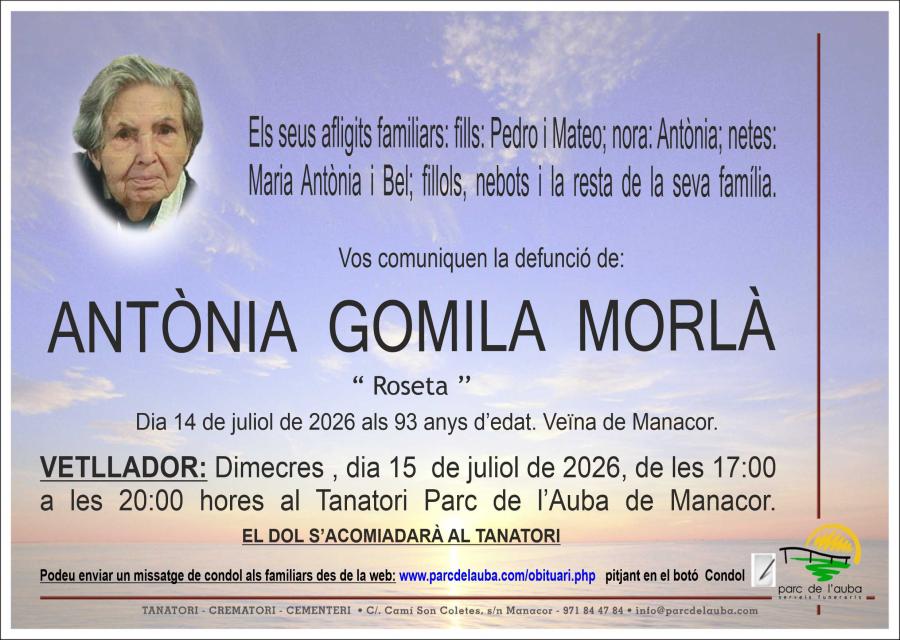 ANTÃ'NIA  GOMILA MORLÁ