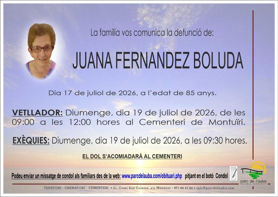 JUANA FERNANDEZ BOLUDA