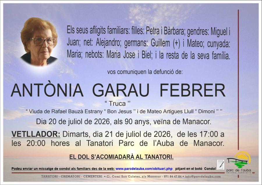 ANTÃ'NIA GARAU FEBRER