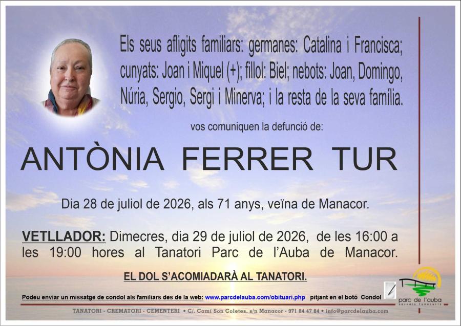 ANTÃ'NIA FERRER TUR