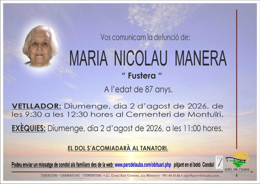MARIA NICOLAU MANERA