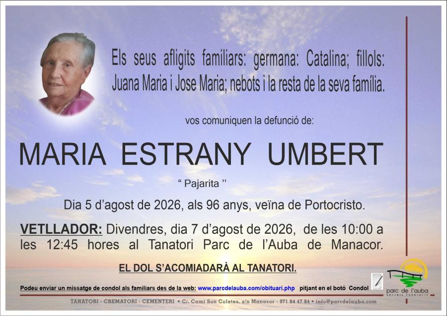 MARIA ESTRANY UMBERT