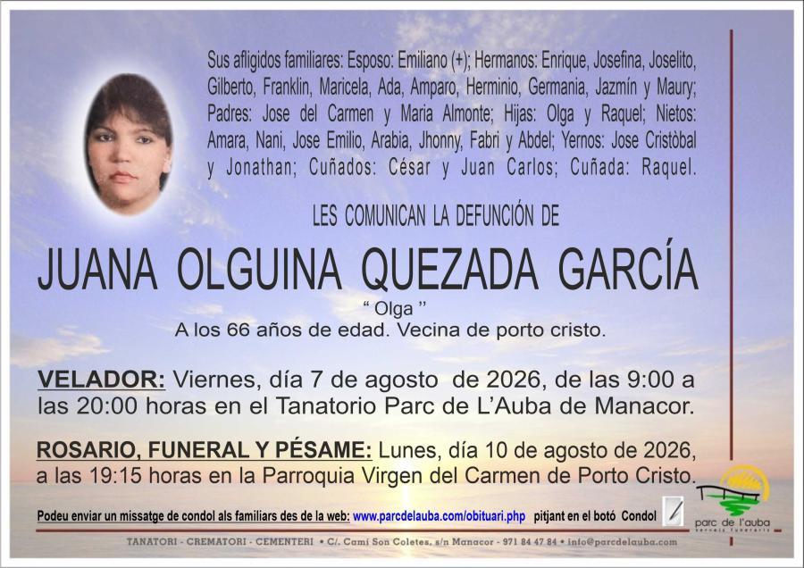 JUANA OLGUINA QUEZADA GARCÍA