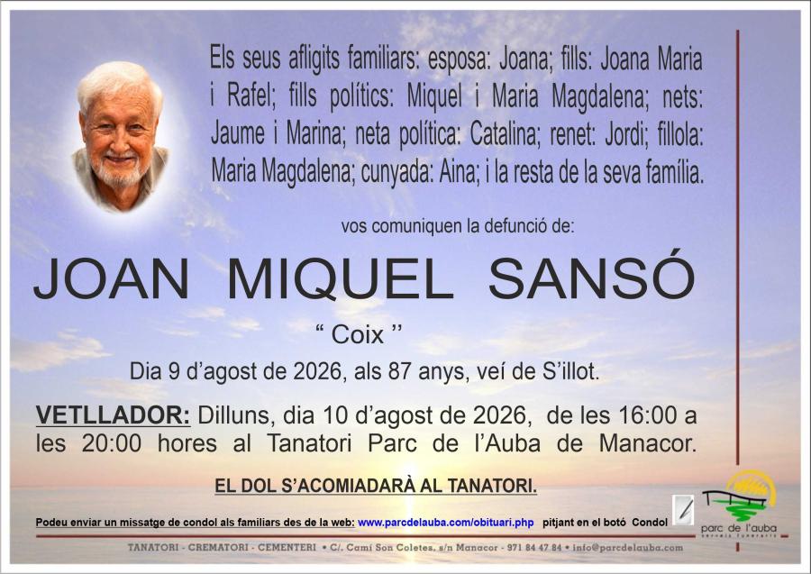 JOAN MIQUEL SANSÓ
