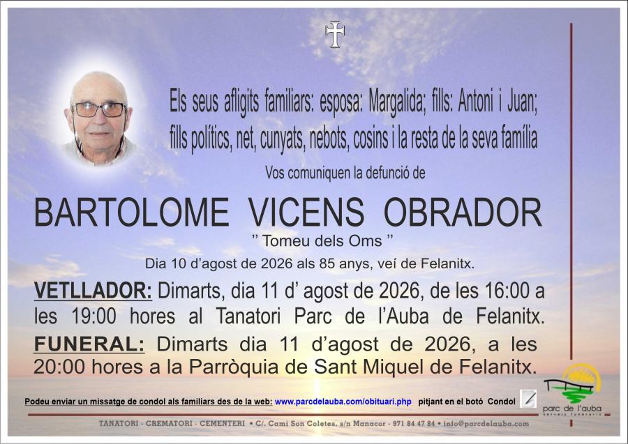 BARTOLOME VICENS OBRADOR