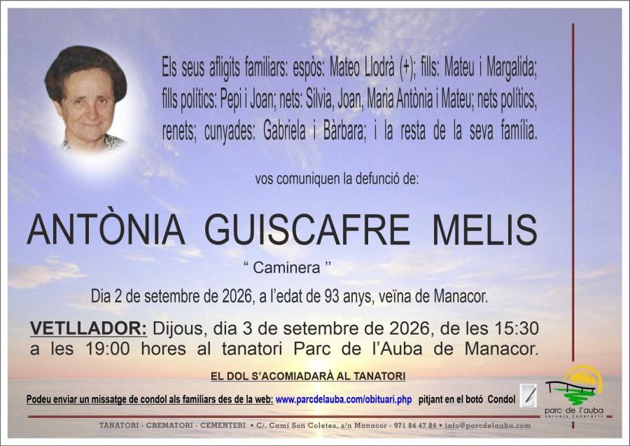 ANTÃ'NIA GUISCAFRE MELIS