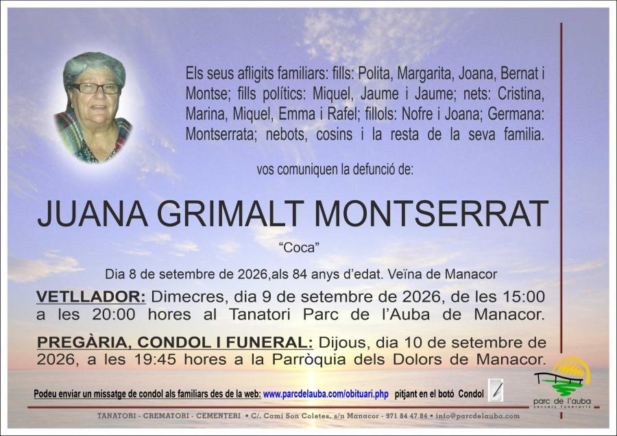 JUANA GRIMALT MONTSERRAT