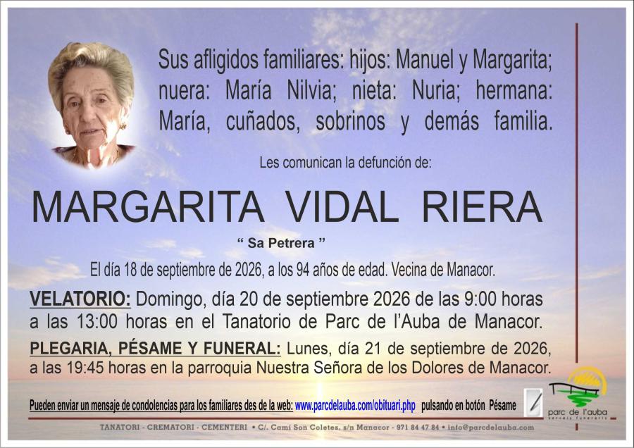 MARGARITA VIDAL RIERA