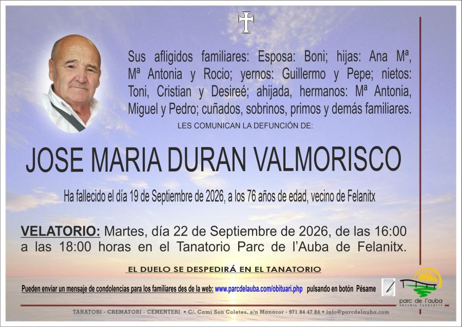 JOSE MARIA  DURAN VALMORISCA