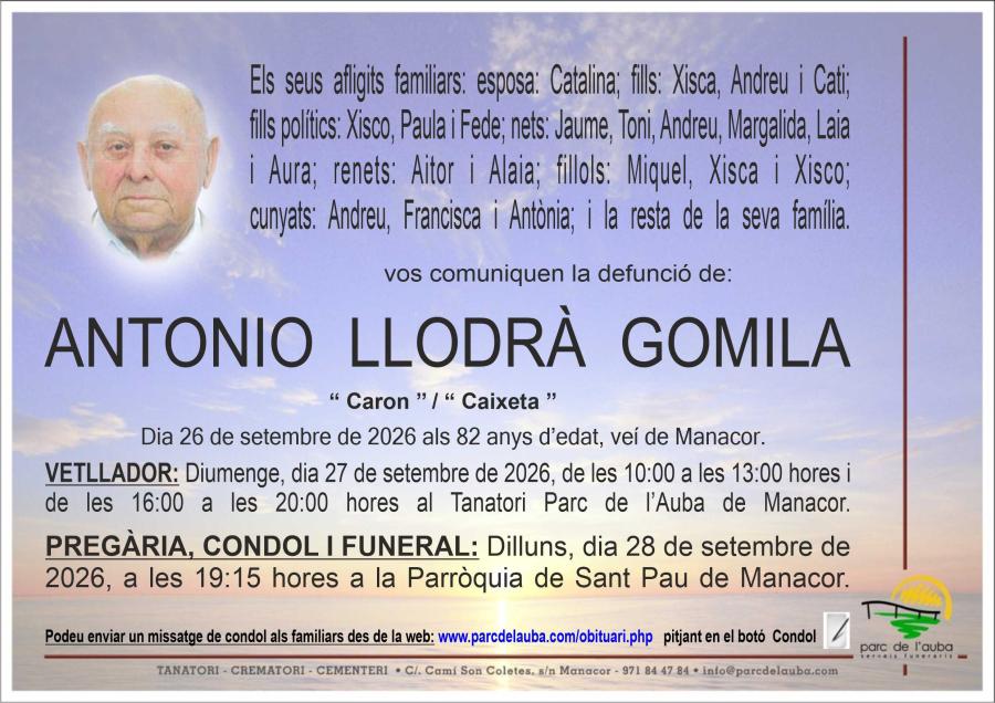 ANTONIO LLODRÀ GOMILA