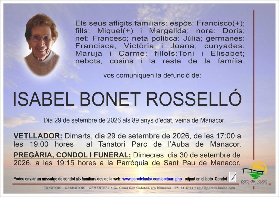 ISABEL BONET ROSSELLÓ