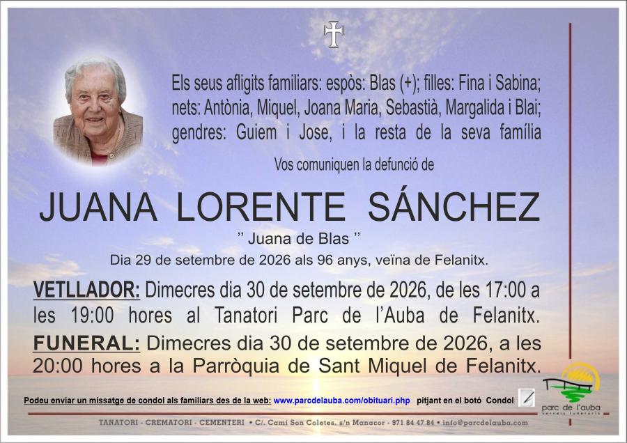 JUANA LORENTE SÁNCHEZ