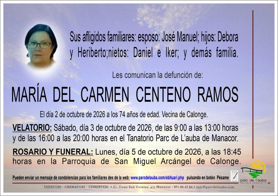MARÍA DEL CARMEN CENTENO RAMOS