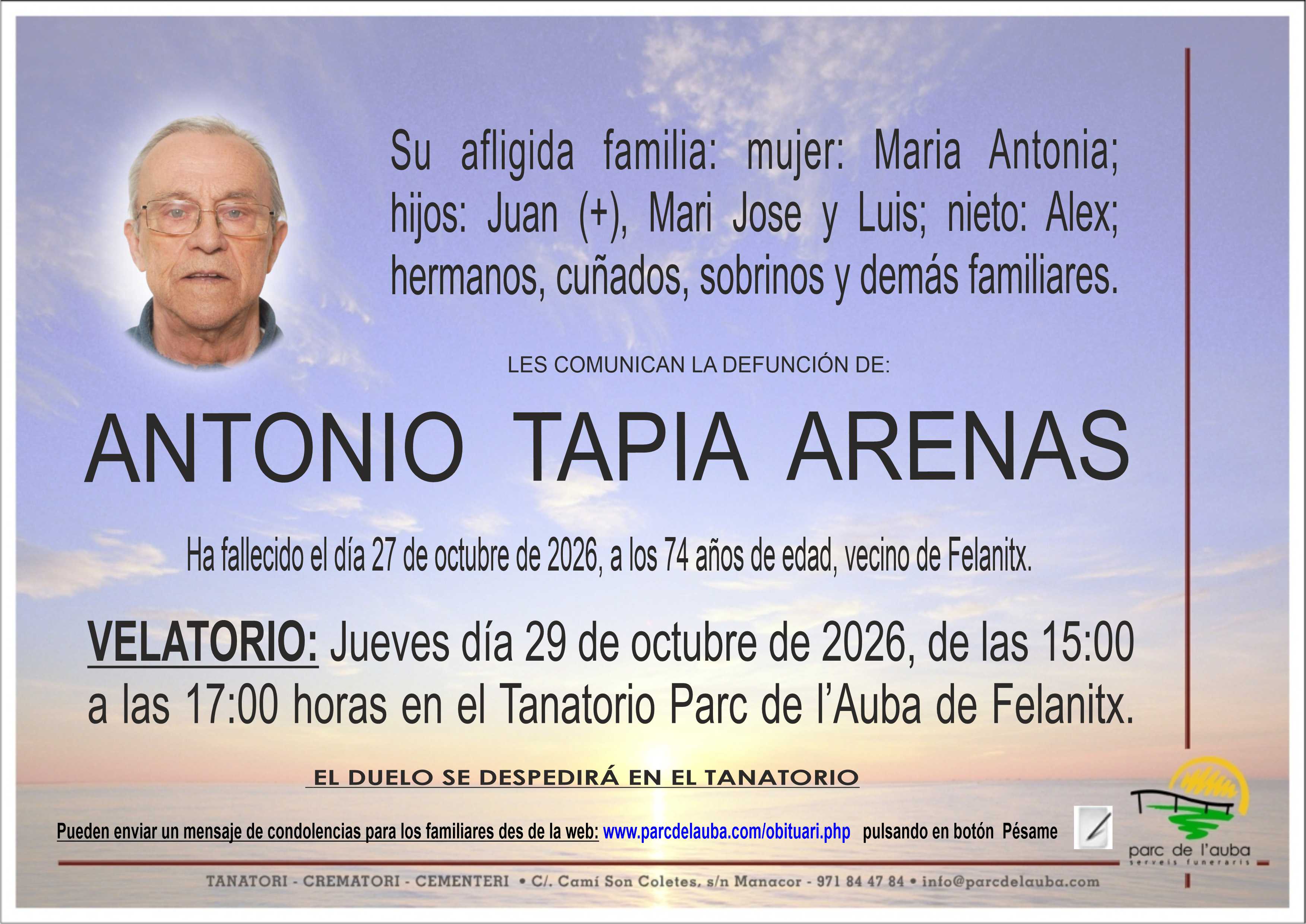 ANTONIO TAPIA ARENAS